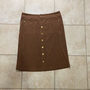 INC International Concepts Brown Button-Down Pencil Skirt